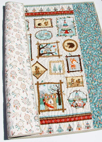Quilt, Woodland Baby Quilt, Nursery Decor, Nature Outdoors, Blankets