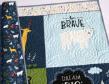 Kristin Blandford Designs Boy Quilts Quilts, Baby Blanket, Woodland Baby Quilt, Nursery Decor, Forest Animals, Fox Deer Bear Camping Mountains Personalized Name Boy Gift Brave