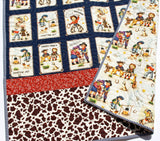 Kristin Blandford Designs Boy Quilts Ranch Rodeo Quilt, Western Baby Blanket, Homemade Personalized Crib Bedding