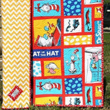 SALE LAST ONE Dr Seuss Quilt, Cat In The Hat Dr Seuss Crib Bedding Nursery Decor Newborn Gift