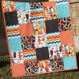 SALE Western Boys Quilt, Baby Quilt Homemade, Personalized Blanket, Crib Bedding, Cowboy Nursery, Boots Horseshoes Chevron Feathers Monogram