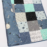 Kristin Blandford Designs Boy Quilts Space Nursery Quilt Bedding Baby Boy Blanket Gift Ideas Stargazer Blanket Crib Sentimental Keepsake Moon Planets Astronauts Galaxy Stars