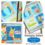 Swingin Safari Baby Quilt, Animal Bedding Blanket, Handmade Quilt