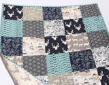Kristin Blandford Designs Boy Quilts Teepee Deer Boy Quilt, Blue Woodland Bedding Baby and Toddler