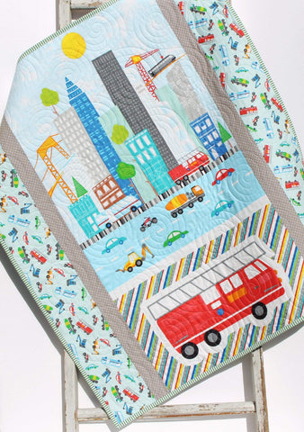 Transportation Quilt Boy Baby Blanket Cars Trucks Construction Nursery