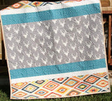 Tribal Deer Quilt, Baby Toddler Bed Blanket Modern Nursery