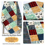 Woodland Quilt, Buffalo Plaid, Woodland Boy Plaid Check Nursery, Deer Buck Baby Blanket, Boy Bedding