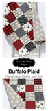 Kristin Blandford Designs Buffalo Plaid Quilt Baby Lumberjack Check Blanket, Red Black Grey Gray Handmade Gift for Newborn Personalize Monogram Initial Name Birthdate