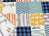 Kristin Blandford Designs Camp Sur Patchwork Quilt Kit in Baby Throw and Twin Sizes Nursery Crib Blanket DIY Do It Yourself Project Forest Woodland Organic Fabrics