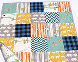 Kristin Blandford Designs Camp Sur Patchwork Quilt Kit in Baby Throw and Twin Sizes Nursery Crib Blanket DIY Do It Yourself Project Forest Woodland Organic Fabrics
