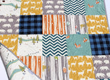 Kristin Blandford Designs Camp Sur Patchwork Quilt Kit in Baby Throw and Twin Sizes Nursery Crib Blanket DIY Do It Yourself Project Forest Woodland Organic Fabrics