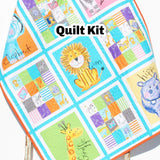 Kristin Blandford Designs Colorful Animals Quilt Kit, Crib Blanket, Quilting DIY Sewing Project, Boy or Girl, Beginner Quilt Kit, Panel Fabrics, Crayola Lion Zebra