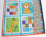 Kristin Blandford Designs Colorful Animals Quilt Kit, Crib Blanket, Quilting DIY Sewing Project, Boy or Girl, Beginner Quilt Kit, Panel Fabrics, Crayola Lion Zebra