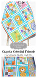 Kristin Blandford Designs Colorful Animals Quilt Kit, Crib Blanket, Quilting DIY Sewing Project, Boy or Girl, Beginner Quilt Kit, Panel Fabrics, Crayola Lion Zebra