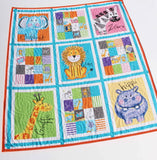 Kristin Blandford Designs Colorful Animals Quilt Kit, Crib Blanket, Quilting DIY Sewing Project, Boy or Girl, Beginner Quilt Kit, Panel Fabrics, Crayola Lion Zebra