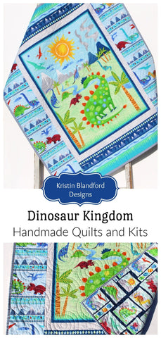 Dino Baby Quilt, Dinosaur Baby Blanket, Nursery Crib Bedding, Newborn