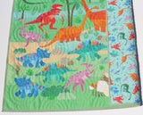 Kristin Blandford Designs Dino Quilt Kit Dinosaur Panel Quick Easy Fun Beginner Project Fabrics Baby Boy Child Kid Crib Quilt Green Blue Brown Sewing Patterns Sale