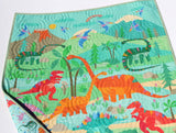 Kristin Blandford Designs Dino Quilt Kit Dinosaur Panel Quick Easy Fun Beginner Project Fabrics Baby Boy Child Kid Crib Quilt Green Blue Brown Sewing Patterns Sale