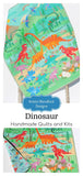 Kristin Blandford Designs Dino Quilt Kit Dinosaur Panel Quick Easy Fun Beginner Project Fabrics Baby Boy Child Kid Crib Quilt Green Blue Brown Sewing Patterns Sale