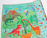 Kristin Blandford Designs Dinosaur Baby Quilt Baby Blanket Nursery Crib Bedding Newborn Boy Dinosaurs Green Brown Modern Nursery Bedding T-Rex Personalized Name