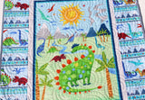 Kristin Blandford Designs Dinosaur Quilt Kit, Dino Panel, Quick Easy Fun, Beginner Project Fabrics, Baby Boy Child Kid, Crib Quilt Green Blue Navy Sewing Pattern Sale
