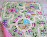 Kristin Blandford Designs Dreamland Girls Playmat Quilt Kit Panel Baby Blanket Project Toddler Size Minky Backing Roadways Play Mat Toy Activity Imagination Adventure