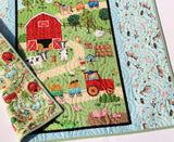 Kristin Blandford Designs Farm Animal Quilt Kit Quick Easy Fun Beginner Project Quilting Fabrics Baby Nursery Farm Bedding Cow Horse Pig Barnyard Newborn Panel