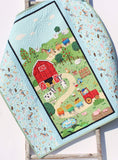 Kristin Blandford Designs Farm Animal Quilt Kit Quick Easy Fun Beginner Project Quilting Fabrics Baby Nursery Farm Bedding Cow Horse Pig Barnyard Newborn Panel