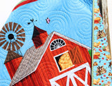 Kristin Blandford Designs Farm Quilt, Gender Neutral Baby Blanket, Boy or Girl, Barnyard Ranch Animals