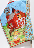 Kristin Blandford Designs Farm Quilt, Gender Neutral Baby Blanket, Boy or Girl, Barnyard Ranch Animals