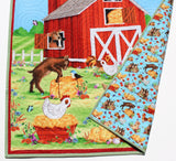 Kristin Blandford Designs Farm Quilt, Gender Neutral Baby Blanket, Boy or Girl, Barnyard Ranch Animals