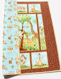 Kristin Blandford Designs Giraffe Quilt Kit Safari Animal Crib Blanket Quilting DIY Sewing Project Boy or Girl Beginner Quilt Kit Panel Fabrics Outdoor Scene Bees