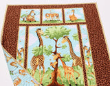 Kristin Blandford Designs Giraffe Quilt Kit Safari Animal Crib Blanket Quilting DIY Sewing Project Boy or Girl Beginner Quilt Kit Panel Fabrics Outdoor Scene Bees