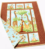 Kristin Blandford Designs Giraffe Quilt Nursery Decor Safari Baby Bedding Boy or Girl Gender Neutral Personalize with Name for Sale Initials Newborn Trees Nature