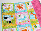 Kristin Blandford Designs Girl Quilts Animal Baby Girl Quilt, Patchwork, Baby Blanket, Dachshund Dog Cat Panda Sheep Fox