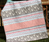 Aztec Girl Quilt, Deer Woodland Coral Buck Antlers, Baby Girl Nursery, Baby Girl Quilt