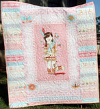 Aztec Girl Quilt, Indian Dream Catchers, Feathers Coral Pink, Crib Bedding Blanket