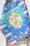 Baby Blanket, Nautical Crib Bedding, Mermaid Girls Quilt, Newborn Baby Gift, Ocean Nursery Theme