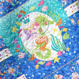 Baby Blanket, Nautical Crib Bedding, Mermaid Girls Quilt, Newborn Baby Gift, Ocean Nursery Theme