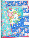 Baby Blanket, Nautical Crib Bedding, Mermaid Girls Quilt, Newborn Baby Gift, Ocean Nursery Theme