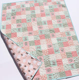 Kristin Blandford Designs Girl Quilts Baby Girl Quilt, Handmade Newborn Blanket, Coral Teddy Bear