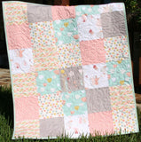 Baby Girl Quilt, Littlest Pastel Bedding, Crib Blanket, Handmade Quilt