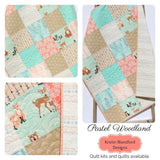 Baby Girl Quilt, Pastel Woodland Forest, Crib Nursery Blanket, Baby Bedding Blanket, Handmade Quilt