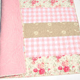 Baby Quilt, Floral Minky Blanket, Farmhouse Plaid, Flower Crib Bedding, Vintage Chic Roses, Handmade Modern Gift