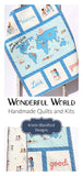 Kristin Blandford Designs Girl Quilts Baby Quilt Our Wonderful World Blanket Bedding Gender Neutral Newborn Monogram Gift Personalize Named Initials Map Ethnicities Cultures