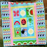 Butterfly Baby Quilt, Ladybug Nursery Bedding, Handmade Blanket, Newborn Girl Gift, Animals Owls Rainbow, Blue Pink Red, Baby Shower, Cot