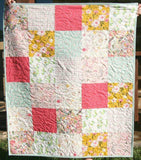 Cactus Minky Blanket, Baby Girl Quilt, Pink Nursery Bedding, Newborn Floral Shower Gift Handmade Patchwork Quilt Soft Boho Chic Personalized