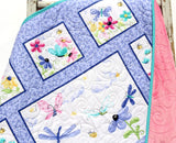 Kristin Blandford Designs Girl Quilts Newborn Gift, Butterfly Baby Quilt, Minky Blanket, Pink Crib Bedding, Gift from Grandma, Personalized Name Handmade Homemade Purple Newborn