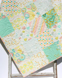 Watercolor Floral Quilt, Coral Mint Gold, Pastel Blanket, Kids Minky Blanket, Flowers