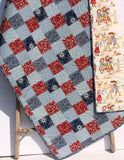 Western Baby Quilt Cowgirl Blanket Nursery Bedding Red Blue Bandana Patchwork Girl Horse Country